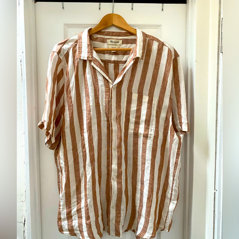 Madewell Easy Fit size XL Short Sleeve Linen Top